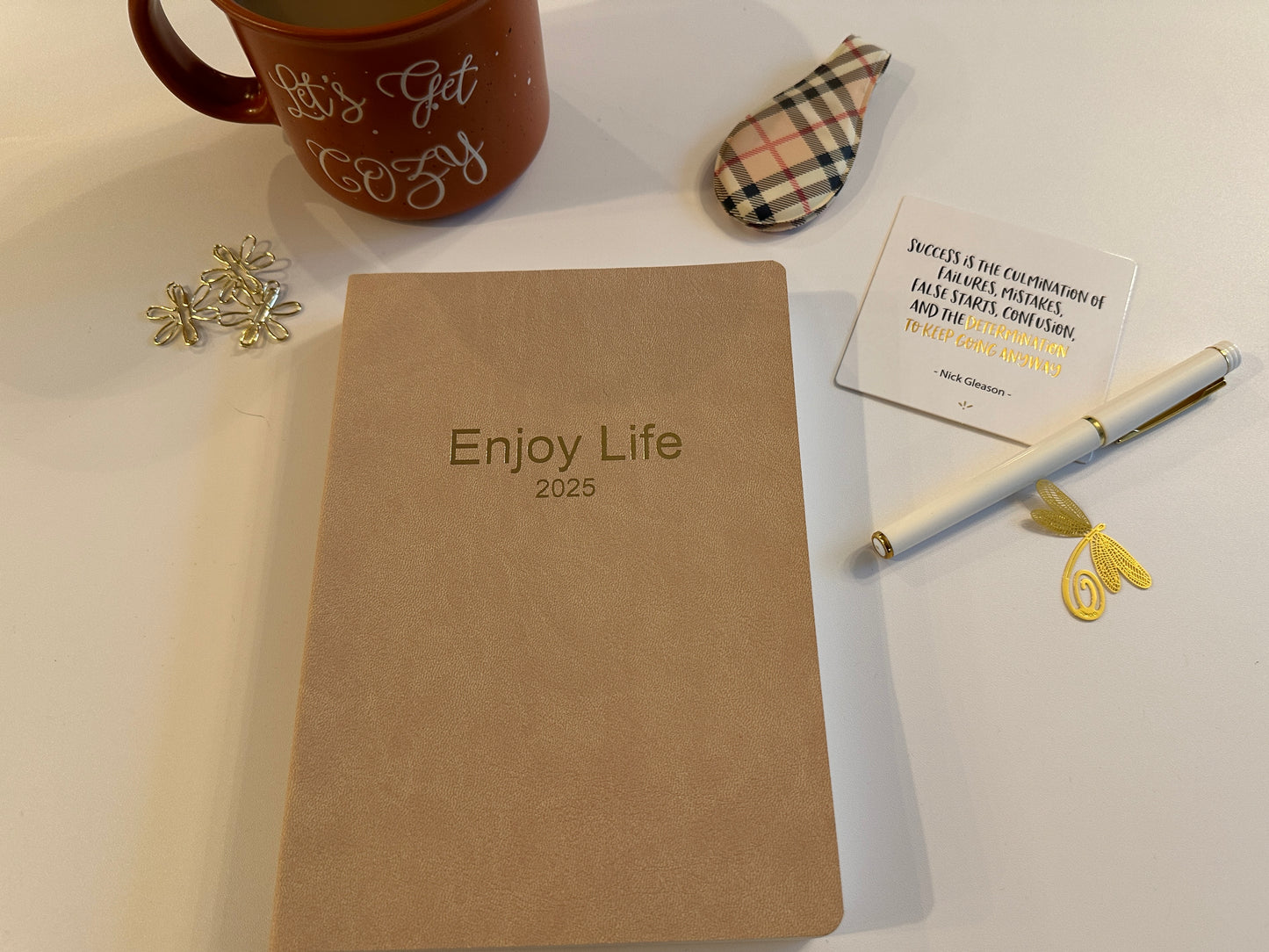 Enjoy Life 2025 (A5 Beautiful Beige PU Leather) Limited Supply | Ready to Ship!