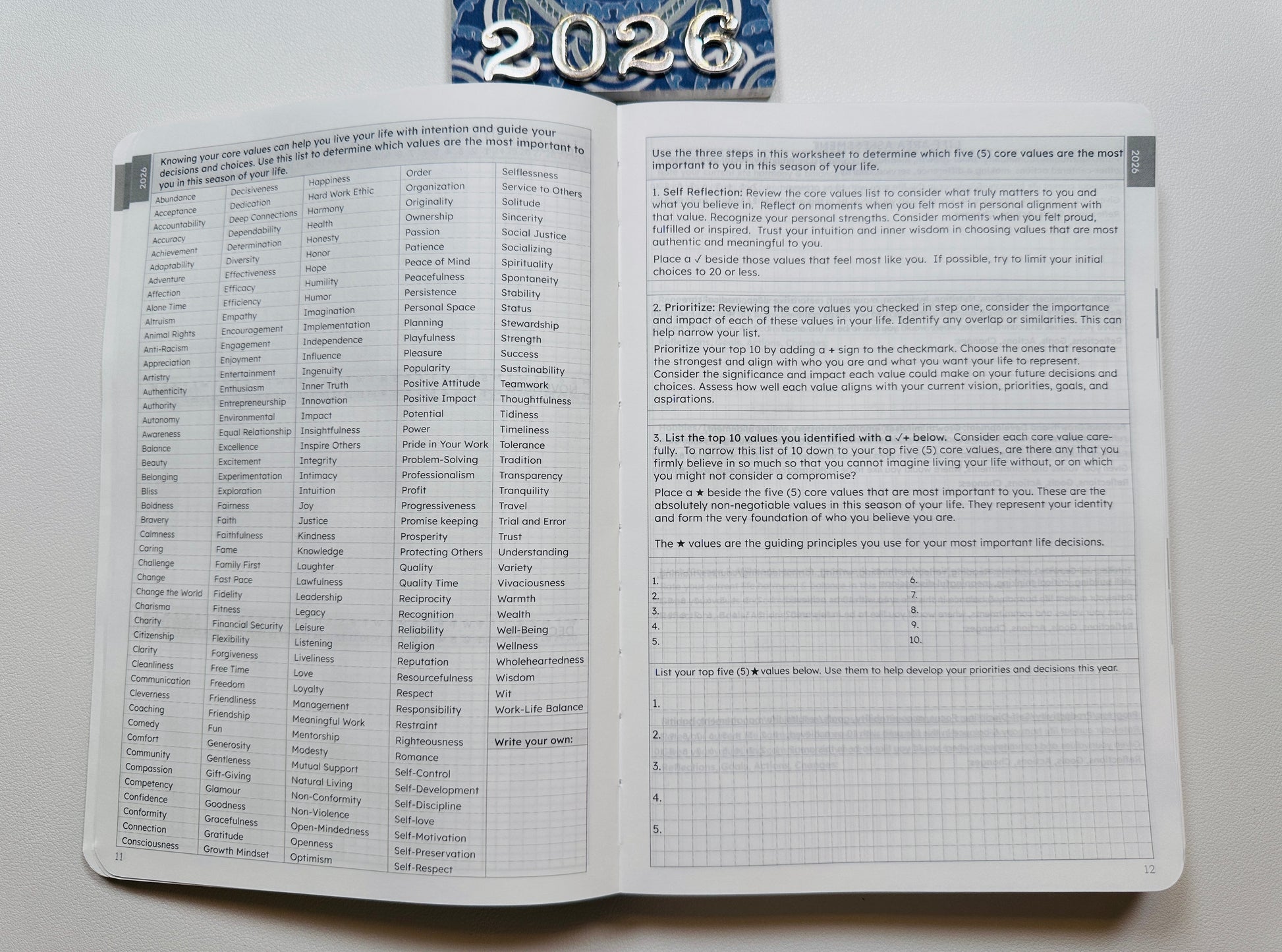 Values Assessment Worksheet